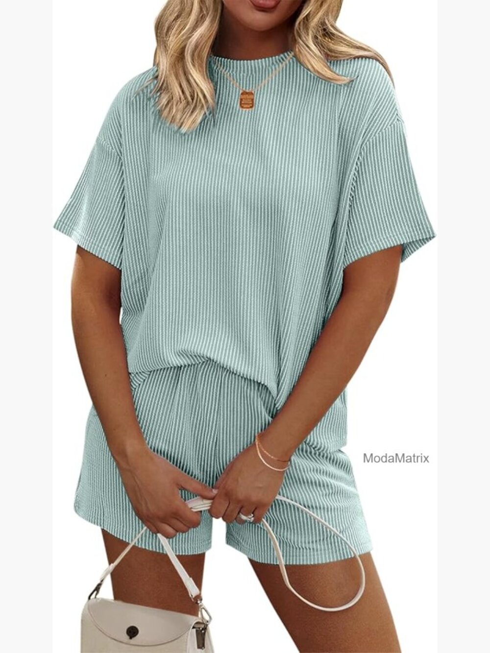 Soft Short Sleeve Pajama Set with Pockets, Loose Fit Lounge Wear